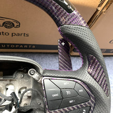 Load image into Gallery viewer, CZD auto parts for Dodge (SRT) Challenger 2015-2021 carbon fiber steering wheel with purple wire carbon fiber