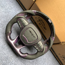 Load image into Gallery viewer, CZD auto parts for Dodge (SRT) Challenger 2015-2021 carbon fiber steering wheel with purple wire carbon fiber