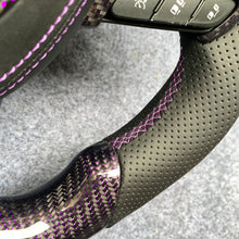 Load image into Gallery viewer, CZD auto parts for Dodge (SRT) Challenger 2015-2021 carbon fiber steering wheel with purple wire carbon fiber