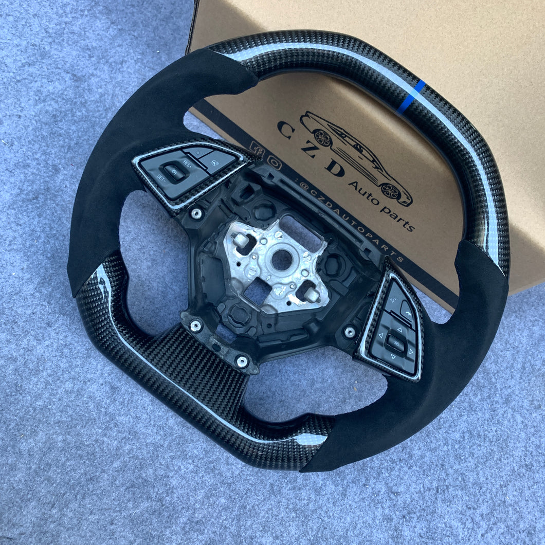 CZD auto parts carbon fiber steering wheel for Chevrolet Corvette C7 2014-2019 with blue stripe