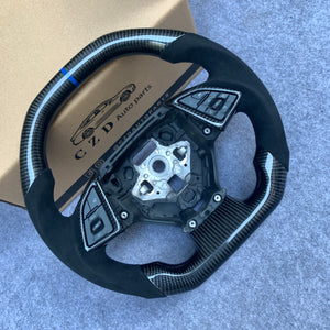 CZD auto parts carbon fiber steering wheel for Chevrolet Corvette C7 2014-2019 with black stitching