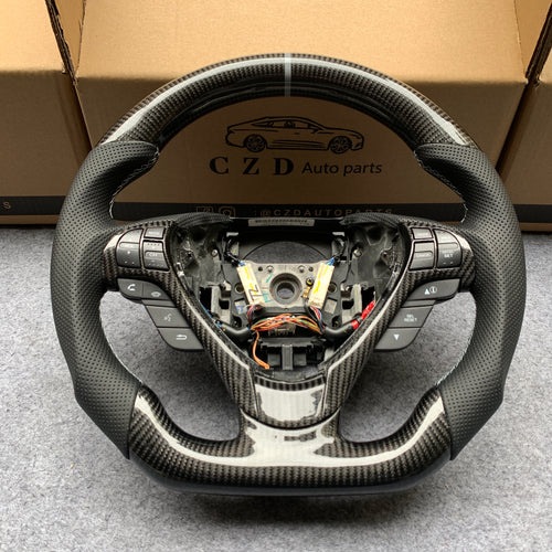czd auto parts carbon fiber steering wheel for Acura TL/ILX with white stitch