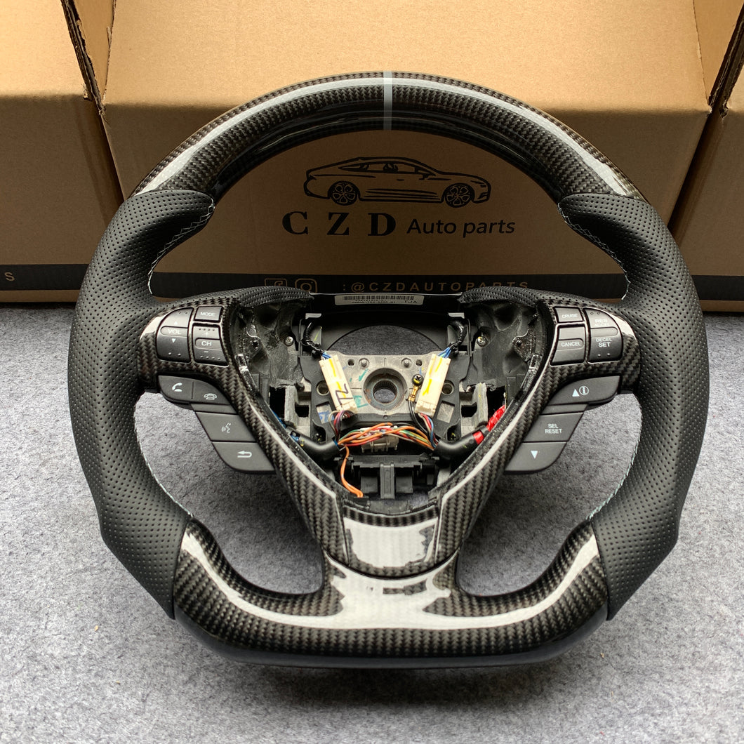 czd auto parts carbon fiber steering wheel for Acura TL/ILX with white stitch