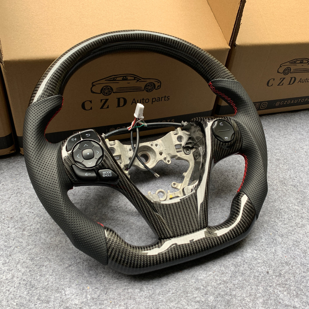 czd auto parts carbon fiber steering wheel for Toyota Venza 2013-2015 with black perforated leather