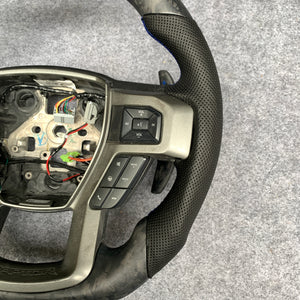 CZD Auto Parts carbon fiber steering wheel for Ford F-150 2015-2020 with matte forged carbon fiber