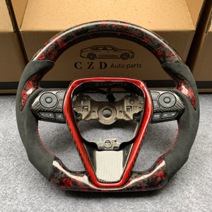 CZD Autoparts for Toyota Avalon 2018-2022 carbon fiber steering wheel black alcantara sides and without airbag cover
