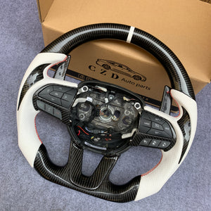 czd auto parts carbon fiber steering wheel for Dodge Durango 2018-2021 with gloss carbon fiber thumbgrips