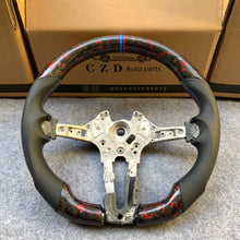 Load image into Gallery viewer, CZD Autoparts For BMW X5M X4 carbon fiber steering wheel gloss forged carbon fiber with red flakes trim