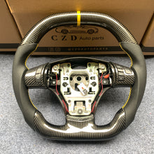 Load image into Gallery viewer, CZD auto parts for  Chevrolet Corvette C6 Z06 C6 2005-2013 carbon fiber steering wheel flat top with yellow stripe line