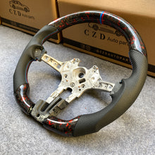 Load image into Gallery viewer, CZD Autoparts For BMW X5M X4 carbon fiber steering wheel gloss forged carbon fiber with red flakes trim