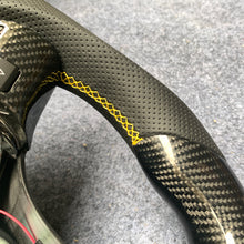 Load image into Gallery viewer, CZD auto parts for  Chevrolet Corvette C6 Z06 C6 2005-2013 carbon fiber steering wheel flat top with yellow stripe line