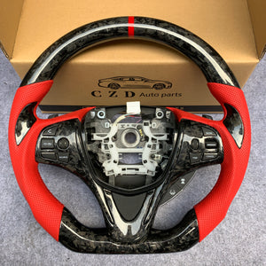 czd auto parts carbon fiber steering wheel for Acura TLX 2015-2021 with stripe and thumb grips