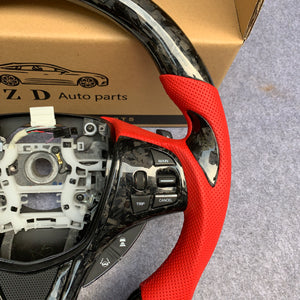 czd auto parts carbon fiber steering wheel for Acura TLX 2015-2021 with stripe and thumb grips