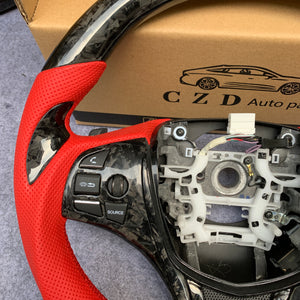 czd auto parts carbon fiber steering wheel for Acura TLX 2015-2021 with stripe and thumb grips