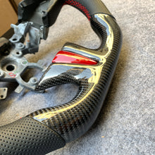 Load image into Gallery viewer, czd auto parts carbon fiber steering wheel for Infiniti Q50 with red trim and stripe