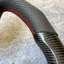 Load image into Gallery viewer, czd auto parts carbon fiber steering wheel for Infiniti Q50 with red trim and stripe