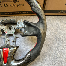 Load image into Gallery viewer, czd auto parts carbon fiber steering wheel for Infiniti Q50 with red trim and stripe