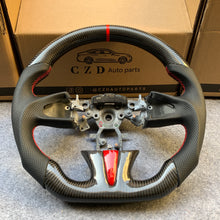 Load image into Gallery viewer, czd auto parts carbon fiber steering wheel for Infiniti Q50 with red trim and stripe