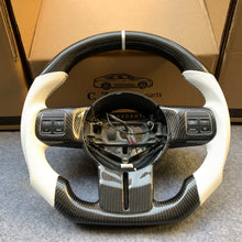 Load image into Gallery viewer, CZD auto parts for Jeep Wrangler 2011-2017 carbon fiber steering wheel with white perforated leather side