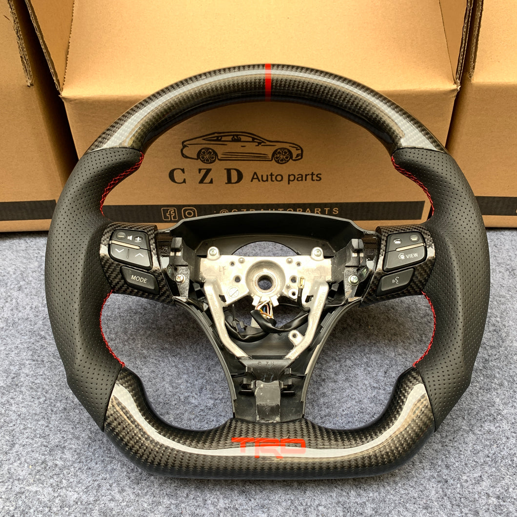 czd auto parts carbon fiber steering wheel for Toyota Camry with red stripe