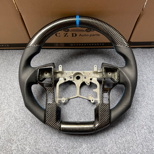 czd auto parts carbon fiber steering wheel for Tundra 2014-2017 with blue stripe
