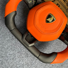 Load image into Gallery viewer, CZD auto parts Lamborghini Huracan 2014 2015 2016 2017 2018 2019 2020 2021 carbon fiber steering wheel  with orange airbag cover &amp; LED