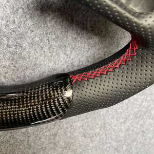 czd auto parts carbon fiber steering wheel for Infiniti Q60 2016-2018 with black perforated leather