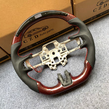 Load image into Gallery viewer, CZD auto parts for Ford SHELBY GT350R GENUINE 2018-2021 carbon fiber steering wheel with black &amp; red carbon