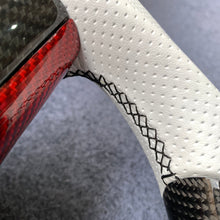 Load image into Gallery viewer, Tesla Model 3 2017/2018/2019/2020 carbon fiber steering wheel from CZD with red trim