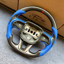 Load image into Gallery viewer, CZD auto partsfor Dodge (SRT) Challenger 2015-2021 carbon fiber steering wheel with blue perforated leather side