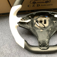 Load image into Gallery viewer, CZD auto parts for Tesla Model X 2016-2020 carbon fiber steering wheel with white alcantara leather side