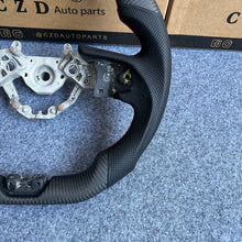 Load image into Gallery viewer, CZD autoparts for Nissan GTR R50 2017-2022 carbon fiber steering wheel with matte carbon fiber &amp; red smooth leather stripe line