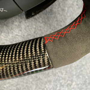 CZD auto parts carbon fiber steering wheel for Chevrolet Corvette C7 2014-2019 with red signs paddle shifters
