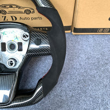 Load image into Gallery viewer, CZD Tesla Model 3 2017/2018/2019/2020 carbon fiber steering wheel with alcantara