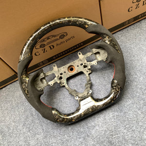 CZD Autoparts For Honda FK2 carbon fiber steering wheel forged carbon fiber with golden flakes top&bottom