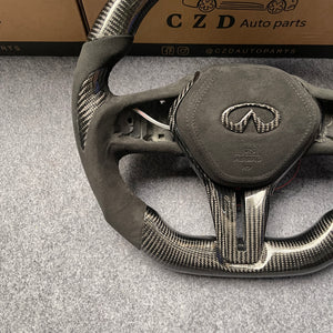 czd auto parts carbon fiber steering wheel for Infiniti Q60 2016-2018 with led light