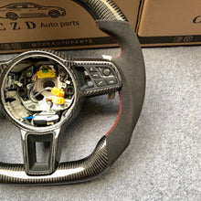 Load image into Gallery viewer, CZD auto parts for 2017-2023 Boxster / Cayman  carbon fiber steering wheel with alcantara  leather inside