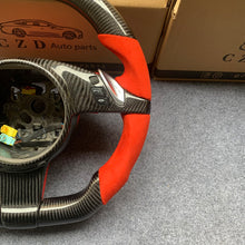 Load image into Gallery viewer, CZD auto parts for All Boxster models - 2013-2016 carbon fiber steering wheel with red alcantara leather side