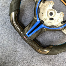 Load image into Gallery viewer, CZD auto parts for  BMW M2 F87 M3 F80 M4 F82 F83 M5 F10 M6 F06 F12 F13 X5 M F85 X6 M F86 carbon fiber steering wheel with perforated leather side
