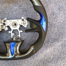 Load image into Gallery viewer, czd auto parts carbon fiber steering wheel for Infiniti QX50 2015-2017 with blue carbon fiber thumbgrips
