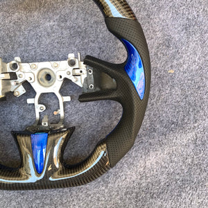 czd auto parts carbon fiber steering wheel for Infiniti QX50 2015-2017 with blue carbon fiber thumbgrips