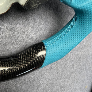 czd auto parts carbon fiber steering wheel for nissan juke with blue stripe