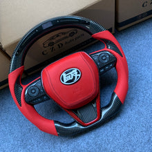 Load image into Gallery viewer, CZD Autoparts for Toyota Avalon 2019-2022 carbon fiber steering wheel with led and red smooth leather airbag cover