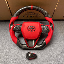 Load image into Gallery viewer, CZD auto parts for Toyota 8th gen Camry se xse le xle 2018-2022 carbon fiber steering wheel with carbon gear knob