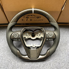 Load image into Gallery viewer, 2019-2022 Toyota 8th gen Camry se xse le xle/Avalon carbon fiber steering wheel with white stripe line from czd auto parts