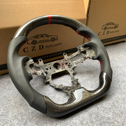 CZD auto parts For Honda 9th gen Civic 2012-2015 Carbon Fiber Steering Wheel With red stripe line