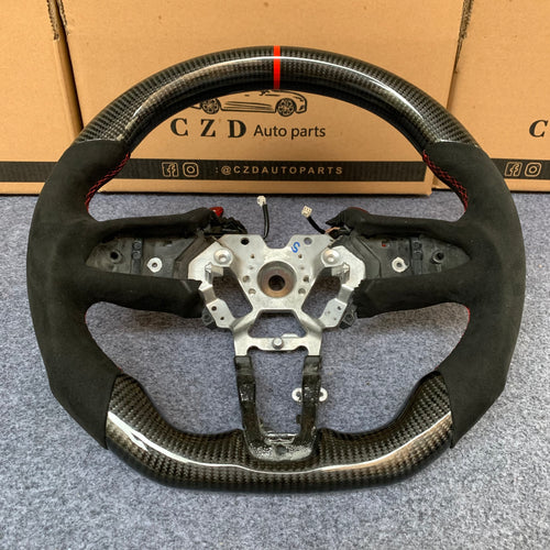czd auto parts carbon fiber steering wheel for Infiniti Q60 with red stripe/stitch