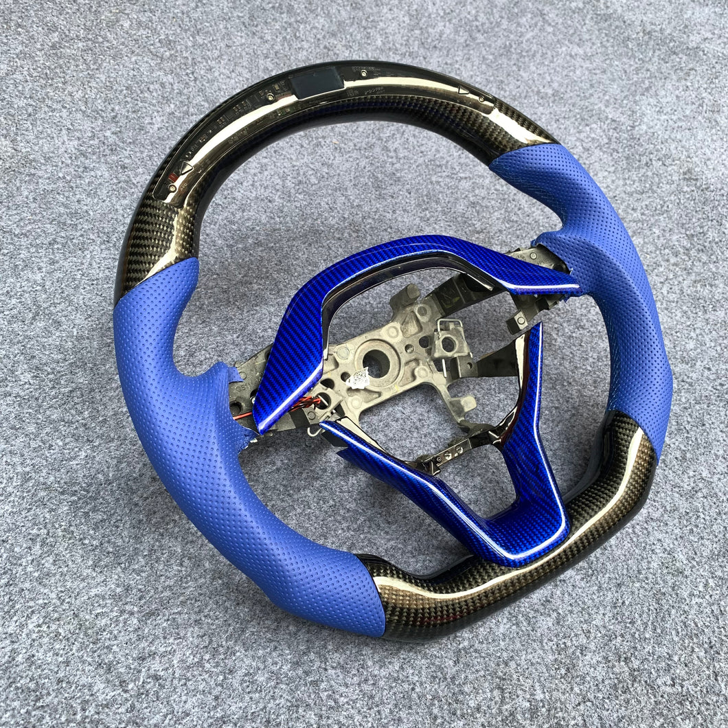 czd auto parts carbon fiber steering wheel for Honda 10th gen Accord EXL EX LX/Insight with blue perforated leather