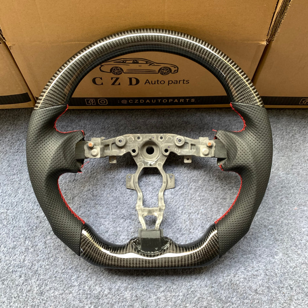 czd auto parts for Nissan 7th gen Maxima 2009-2014 carbon fiber steering wheel black perforated leacher
