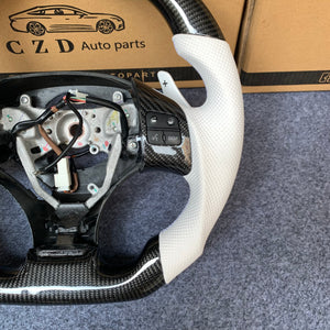 CZD auto parts carbon fiber steering wheel for Lexus IS250 /300 /350 2006-2013 with white perforated leather